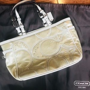 Coach vintage gold metallic purse bag